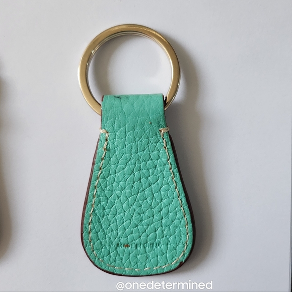 Dooney Aqua Leather Key Fob - Picture 2 of 3